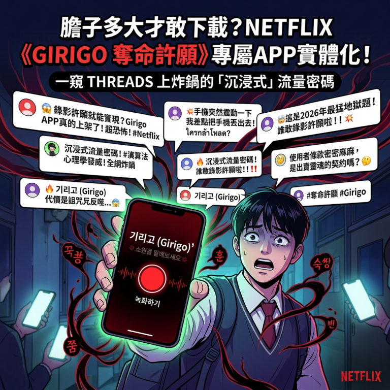膽子多大才敢下載?Netflix《Girigo奪命許願》專屬APP實體化,一窺Threads上炸鍋的「沉浸式」流量密碼 – 增強新聞室